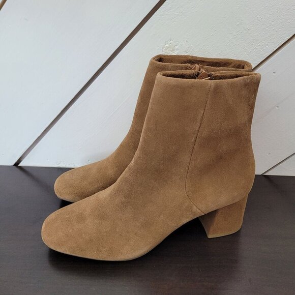 NEW Womens Aqua College Echo Waterproof Suede Leather Ankle Boots Size 6.5 Tan - Picture 2 of 10